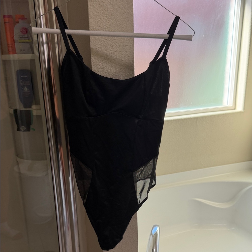 Colsie Black Mesh Bodysuit